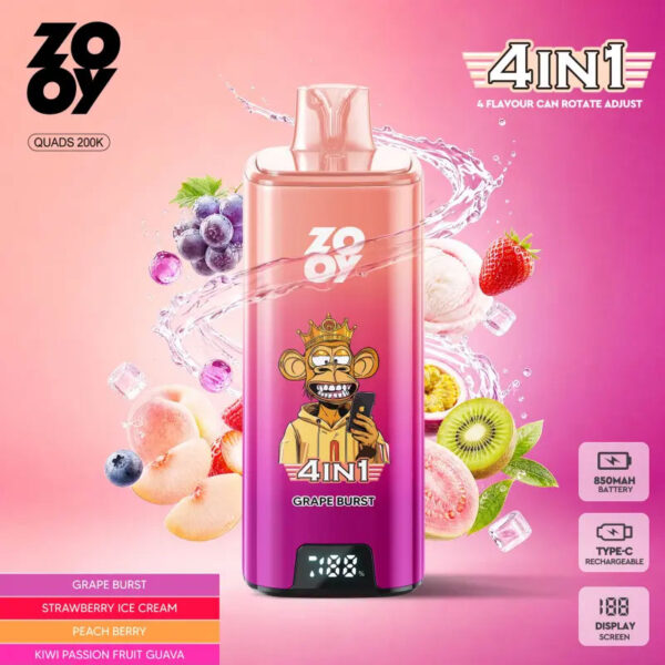 ZOOYVAPE 4in1 Quads 200kpuffs EU Warehouse Free shipping
