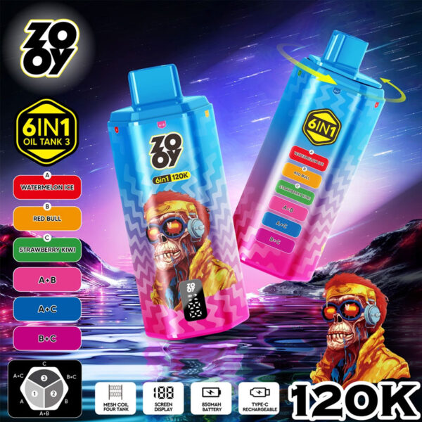 ZOOYVAPE 6IN1 120Kpuffs Free shipping